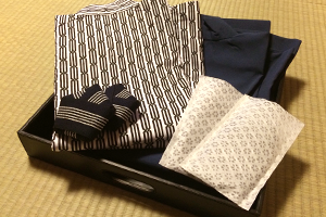 浴衣、茶羽織り、足袋